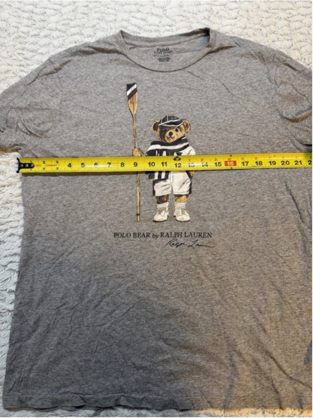 Polo Ralph Lauren Men's Gray Polo Bear Graphic Logo Crew Neck T-Shirt XL